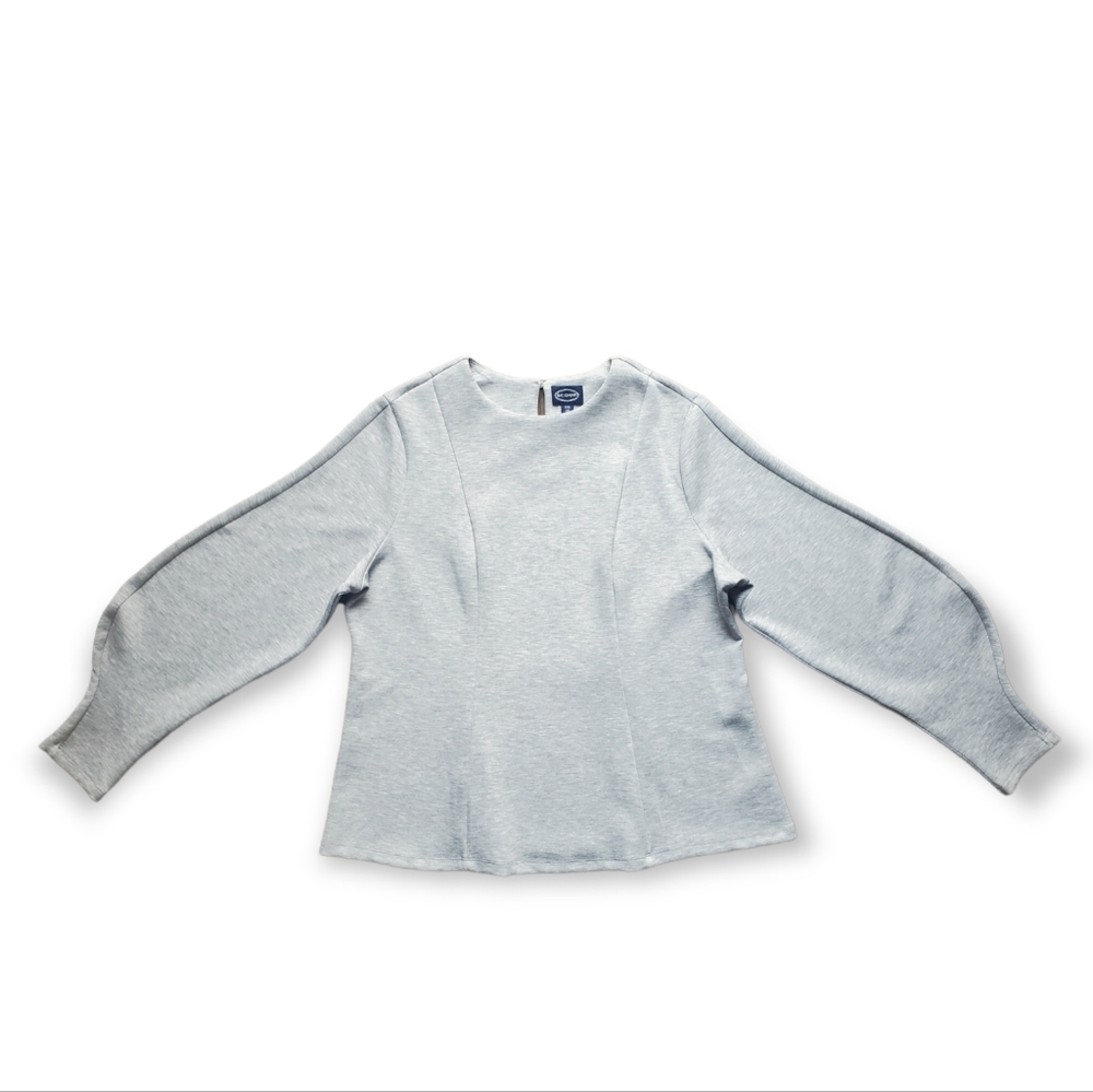 Scoop Women's Sculpted Scuba Top with Blouson Sleeves